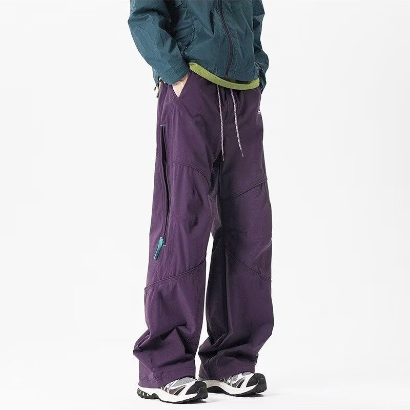 Sportske casual hlače, široki kroj, zip zatvarač, Lycra elastična tkanina (za sve sezone)