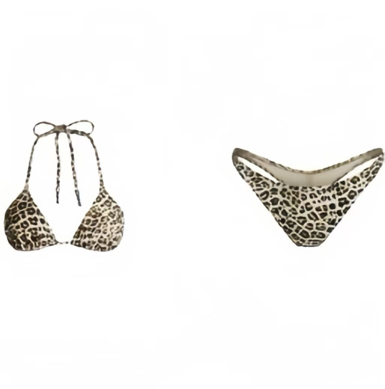 Ženski bikini top s leopard uzorkom - bez leđa, bez rukava, tkanina najlon 80%, 180 g