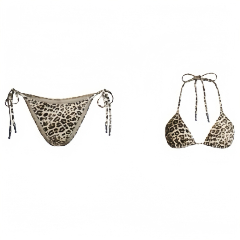 Ženski bikini top s leopard uzorkom - bez leđa, bez rukava, tkanina najlon 80%, 180 g