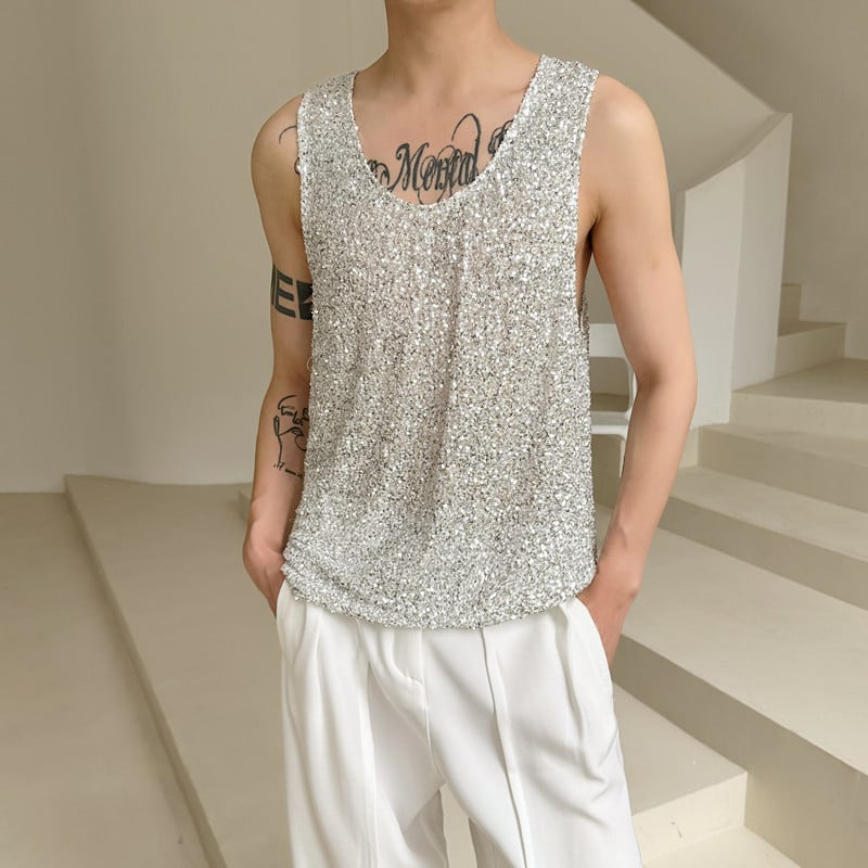 Bez rukava potkošulja-maјica, opuštenog kroja, poliester-elastan smjesa, sweat vest stil, korejski stil, pravi završetak