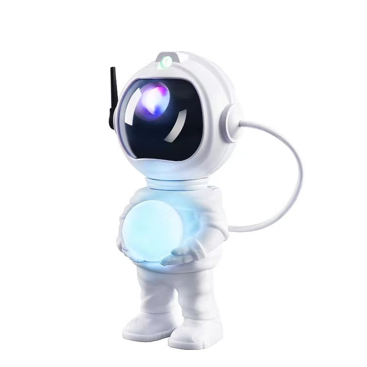 Noćna lampica s projekcijom, dizajn svemirskog zeca-astronauta i atmosfera zvjezdanog neba, LED laserska pozornica (5V, PVC sjenilo, napajanje iz utičnice, otisnuti logo, bez inteligentne kontrole)