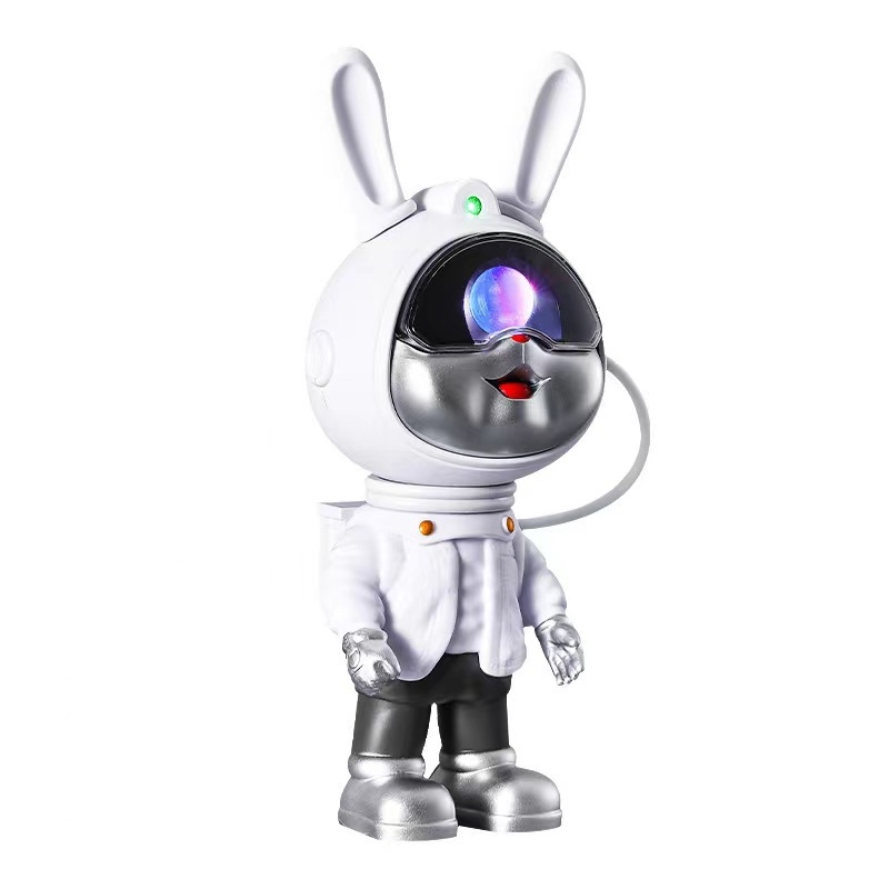 Noćna lampica s projekcijom, dizajn svemirskog zeca-astronauta i atmosfera zvjezdanog neba, LED laserska pozornica (5V, PVC sjenilo, napajanje iz utičnice, otisnuti logo, bez inteligentne kontrole)