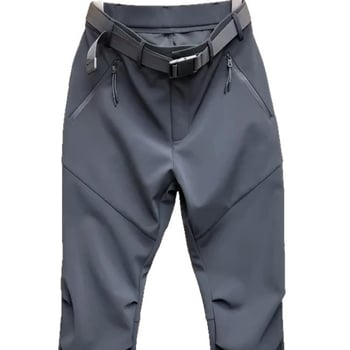Muške outdoor hlače od softshell, vodootporne, slim-fit, poliester, mikro-elastične, ravni kroj