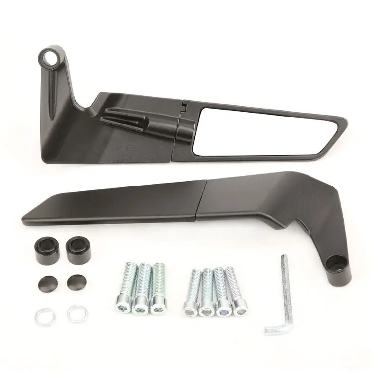 Szárny-stílusú hátsó tükör KTM motorkerékpárokhoz – alumínium ötvözet, négyzet alakú tükör, előre-hátra rögzítés, kompatibilis KTM modellek: 125 Duke, 250/390/200/690, 790, 990 Super Duke R; magas vibrációállóság