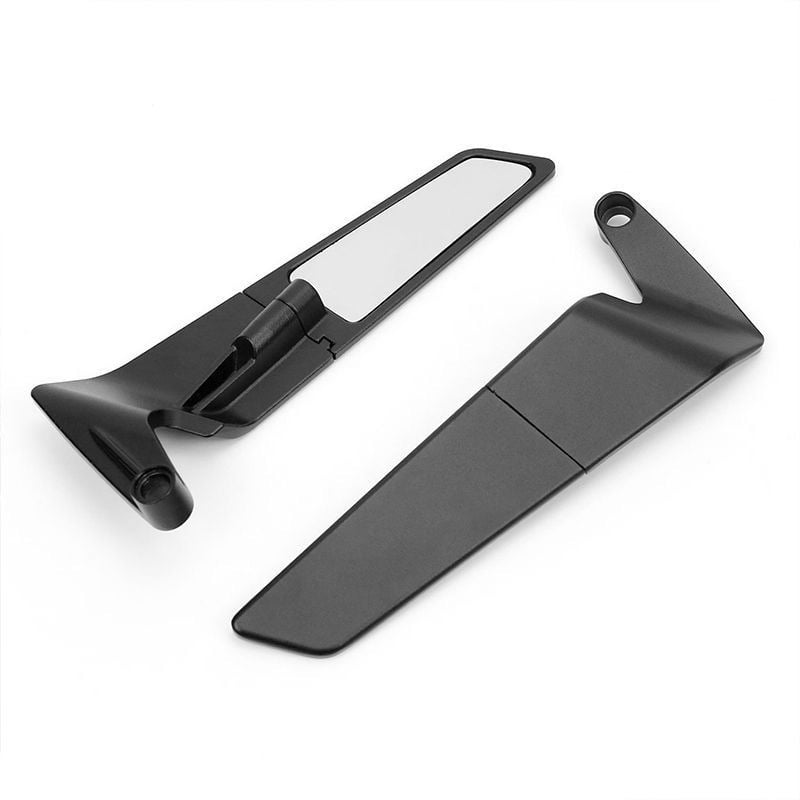 Szárny-stílusú hátsó tükör KTM motorkerékpárokhoz – alumínium ötvözet, négyzet alakú tükör, előre-hátra rögzítés, kompatibilis KTM modellek: 125 Duke, 250/390/200/690, 790, 990 Super Duke R; magas vibrációállóság