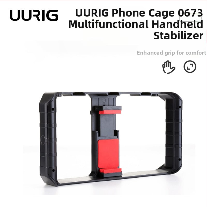 Стабилизатор за мобилен телефон за видеозаснемане — двойна ръчна държачка, ABS, без Bluetooth, без дистанционно, поддръжка за персонализация