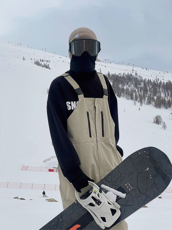 Pantaloni de zăpadă - Unisex, stil drumeții montane, antivânt, bumbac îngroșat (90%), talie înaltă