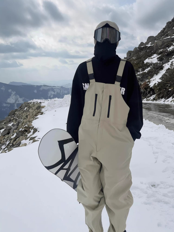 Pantaloni de zăpadă - Unisex, stil drumeții montane, antivânt, bumbac îngroșat (90%), talie înaltă