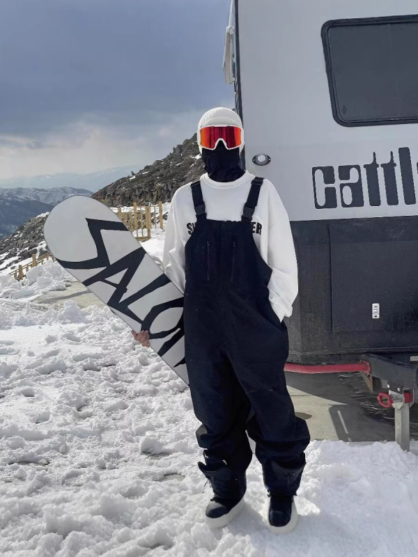 Pantaloni de zăpadă - Unisex, stil drumeții montane, antivânt, bumbac îngroșat (90%), talie înaltă