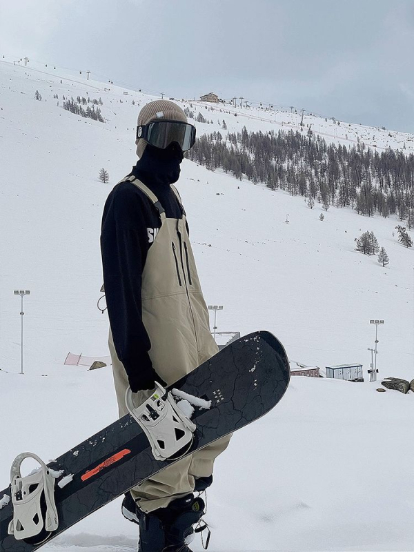 Pantaloni de zăpadă - Unisex, stil drumeții montane, antivânt, bumbac îngroșat (90%), talie înaltă