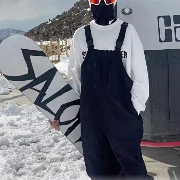 Pantaloni de zăpadă - Unisex, stil drumeții montane, antivânt, bumbac îngroșat (90%), talie înaltă