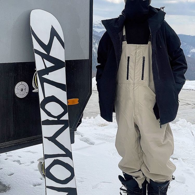 Pantaloni de zăpadă - Unisex, stil drumeții montane, antivânt, bumbac îngroșat (90%), talie înaltă