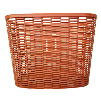 Koš za bicikl, plastični, retro imitacija ratana, sklopni, unisex