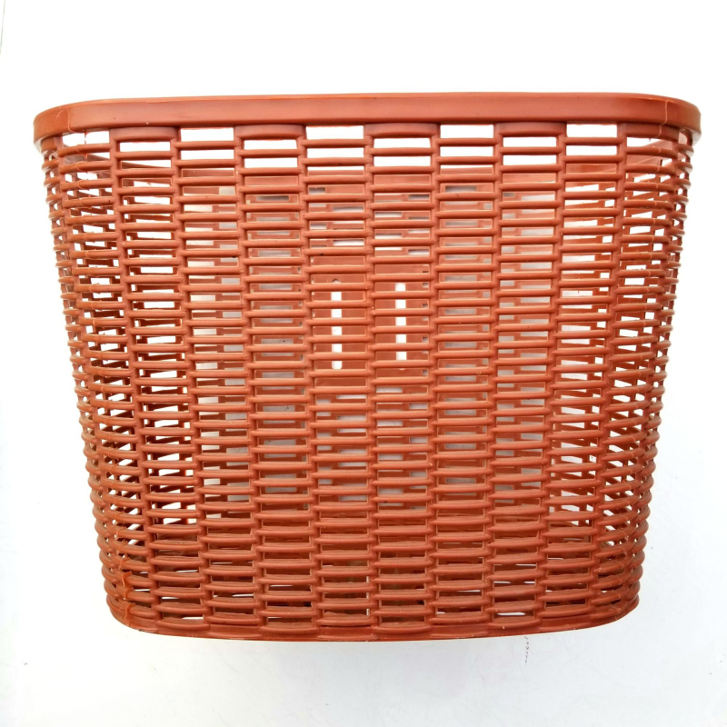 Koš za bicikl, plastični, retro imitacija ratana, sklopni, unisex
