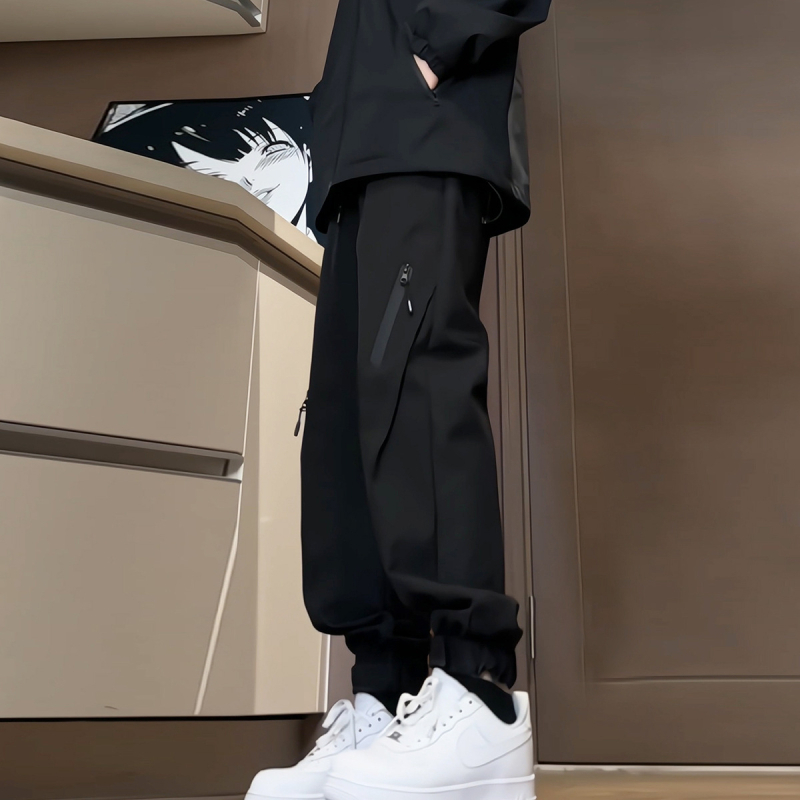 Pantaloni de lucru pentru bărbați, căptuți cu fleece, impermeabili și antivânt, talie elastică, închidere cu șnur