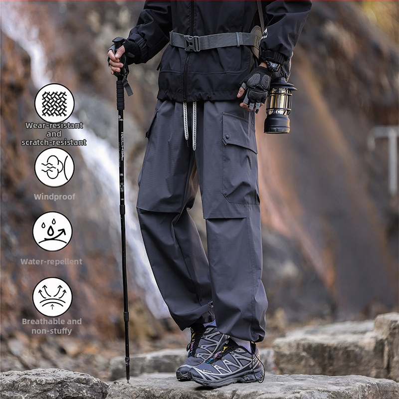 Unisex outdoor turistické nohavice, nepremokavé, polyester, model K881, vhodné pre jar a jeseň