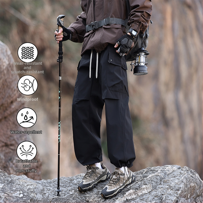 Unisex outdoor turistické nohavice, nepremokavé, polyester, model K881, vhodné pre jar a jeseň