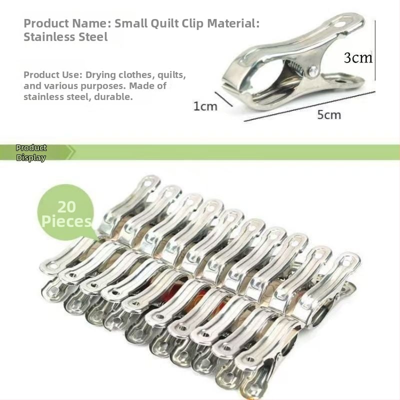 Κλιπ στέγνωσης ρούχων, ανοξείδωτο ατσάλι, μοντέλο A2715, μη αναδιπλούμενο, 100 τεμάχια