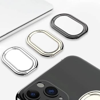 Okrugli metalni prsten za telefon s 360° rotacijom i sklopnim dizajnom, univerzalni stražnji ljepljivi nosač za telefon s mogućnošću prilagođenog logotipa