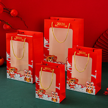 Sac de hârtie cadou cu fereastră transparentă + Origine: Yiwu, Zhejiang; Confecție: imprimare color; Imprimare logo: Disponibil; Disponibilitate: gata de utilizare + personalizabil; Material: carton alb