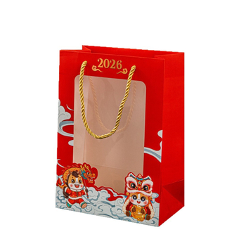 Sac de hârtie cadou cu fereastră transparentă + Origine: Yiwu, Zhejiang; Confecție: imprimare color; Imprimare logo: Disponibil; Disponibilitate: gata de utilizare + personalizabil; Material: carton alb