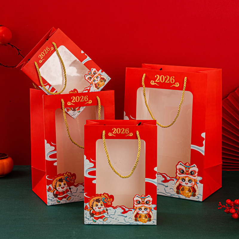 Sac de hârtie cadou cu fereastră transparentă + Origine: Yiwu, Zhejiang; Confecție: imprimare color; Imprimare logo: Disponibil; Disponibilitate: gata de utilizare + personalizabil; Material: carton alb