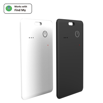 Sistem de localizare în timp real, în format card, cu baterie reîncărcabilă și tehnologie ultrasonică, pentru obiecte și animale de companie, model TR208, compatibil iOS, încărcare fără fir, 110 mAh, rază 40 m, dimensiuni 85×54×3 mm