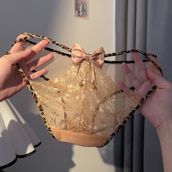 Ženske čipkaste gaćice s leopard uzorkom, prozračne, niska linija, trokutasti kroj