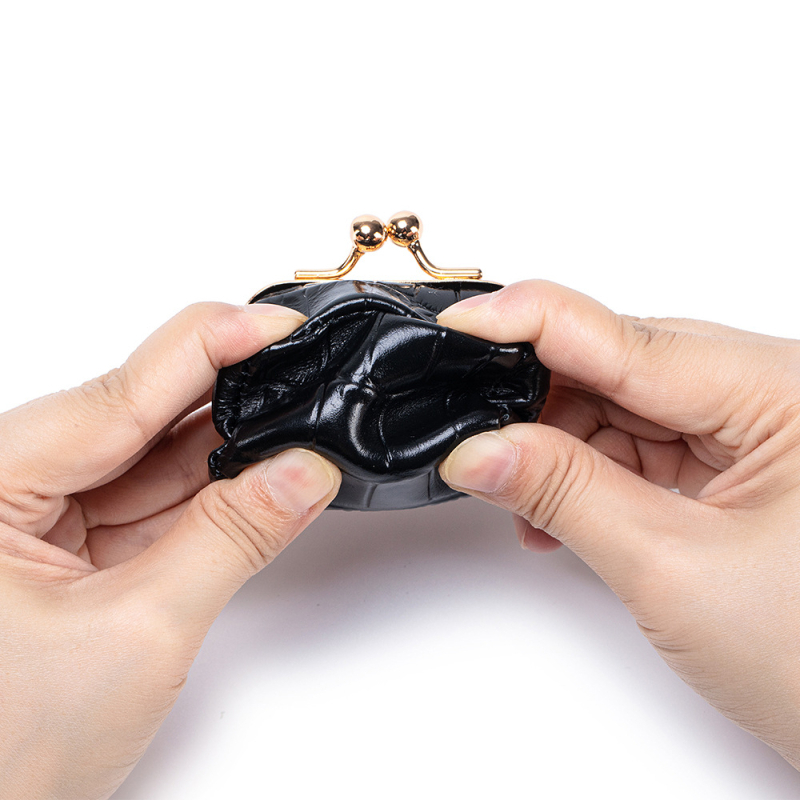 Portofel pentru monede și cutie de bijuterii din piele naturală, din piele de vițel prim-strat, căptușeală din poliester, pentru femei