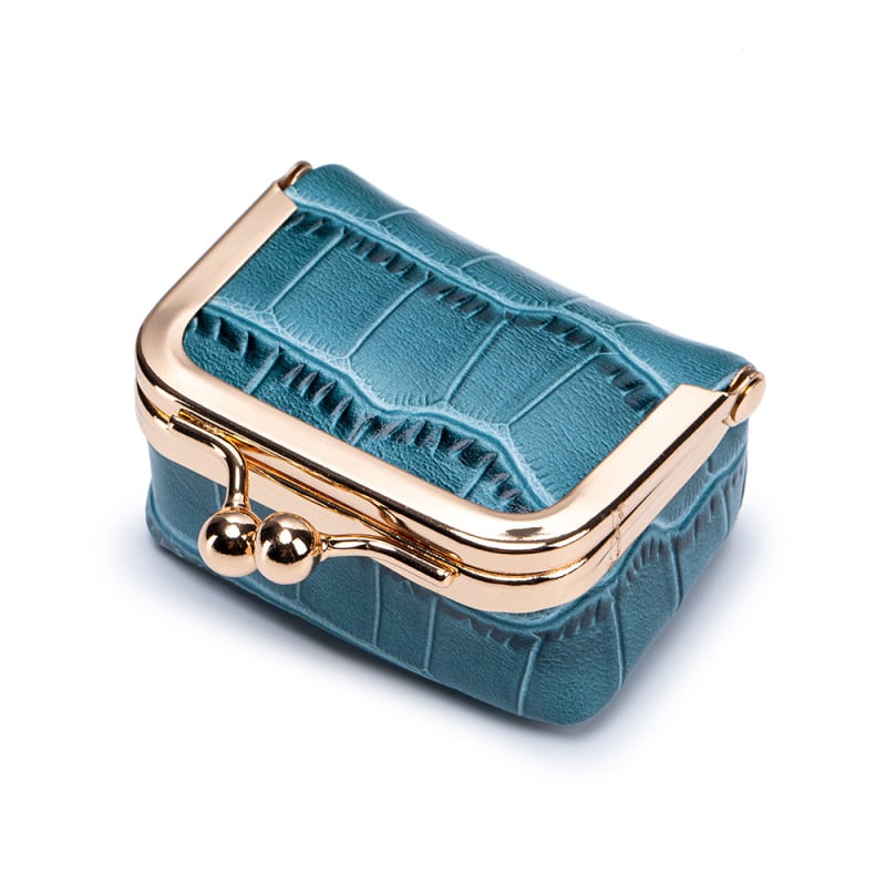 Portofel pentru monede și cutie de bijuterii din piele naturală, din piele de vițel prim-strat, căptușeală din poliester, pentru femei