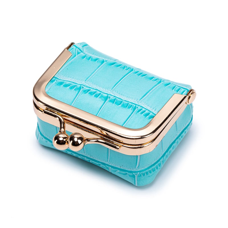 Portofel pentru monede și cutie de bijuterii din piele naturală, din piele de vițel prim-strat, căptușeală din poliester, pentru femei