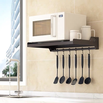 Nástenný stojan na mikrovlnnú rúru — kov, značka Love Carrie, model Microwave oven rack, štýl moderná jednoduchosť, spracovanie: prispôsobené vzorky