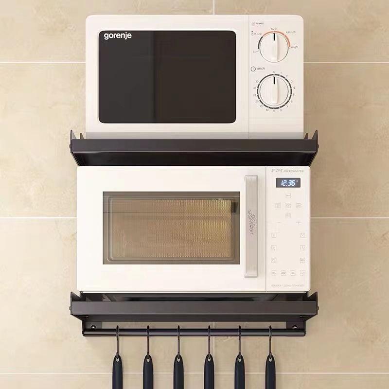 Nástenný stojan na mikrovlnnú rúru — kov, značka Love Carrie, model Microwave oven rack, štýl moderná jednoduchosť, spracovanie: prispôsobené vzorky