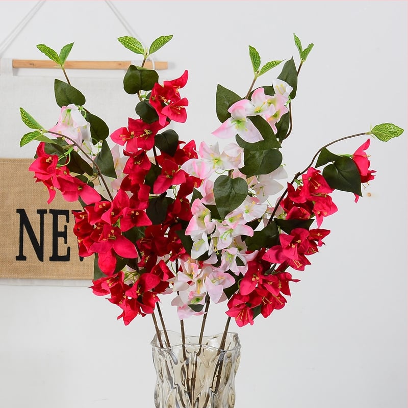 Umelý bougainvillea strom pre vnútornú dekoráciu, svadobný oblúk a montáž stropu (Značka: Bamboo fiber; Materiál: Plastic, Silk Flower, Soft PVC; Výrobný proces: Injection molding; Rozmanitosť: 33743155912; Účel: Svadba, Domáce dekorácie)