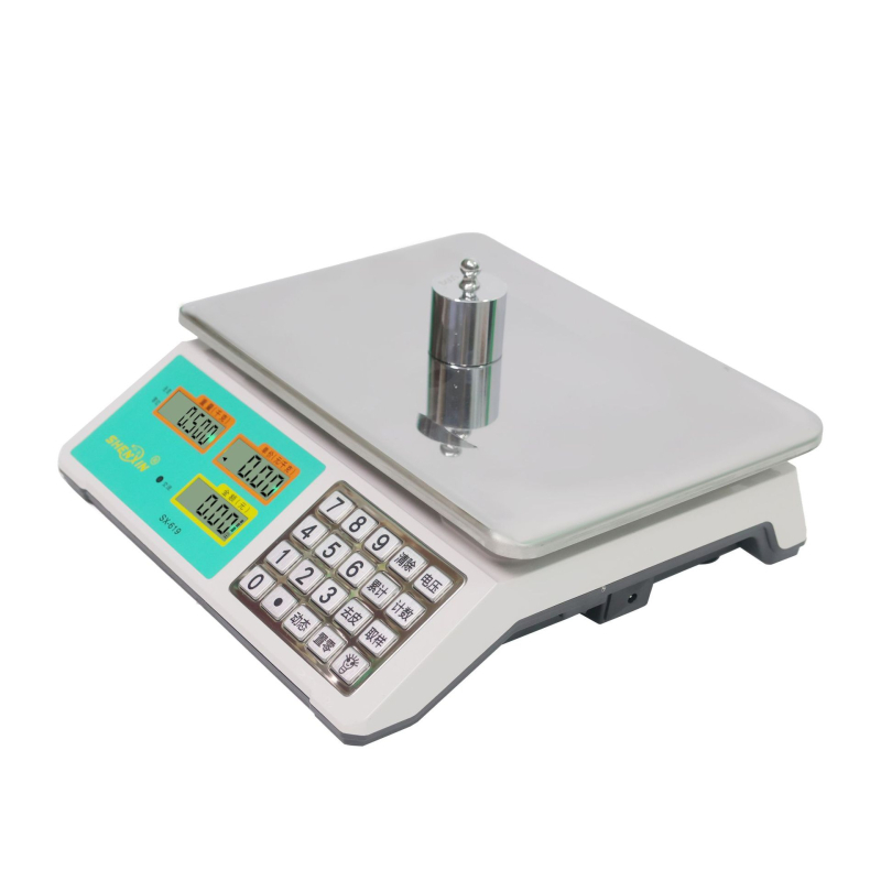 Shenxin 30 kg Cântar electronic pentru tarabele pieței – Înaltă precizie, interval 10 g–30 kg, Model 619 cu buton din oțel inoxidabil, Alimentare: priză sau baterie, Potrivit pentru stabilirea prețurilor la legume