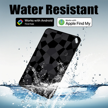 Duálny systém karty peňaženka – inteligentný hľadač predmetov (iOS/Android), 170mAh batéria, ABS/PC puzdro, rozmery 80×50×2.6mm, 11g, bezdrôtové nabíjanie