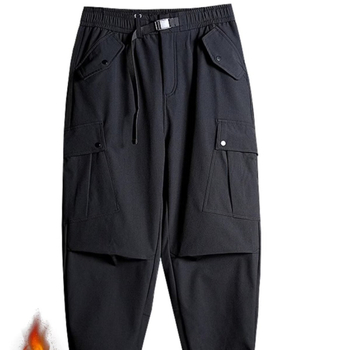 Pantaloni bărbați parașutiști de lucru, impermeabili, croială dreaptă, talie medie, închidere cu șiret
