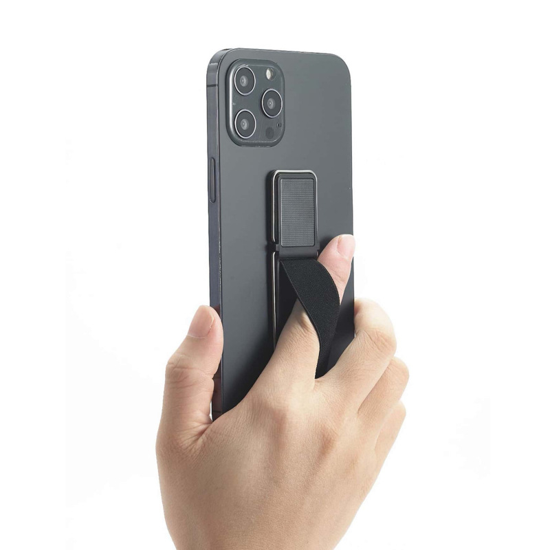 Държач за телефон и таблет със сгъваема настолна стойка и ремък за китка – противохлъзгащ, универсален, пластмасов