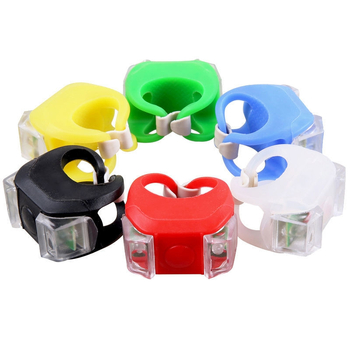 Lumină pentru bicicletă de munte, în formă de broscuță – a șasea generație, corp din silicon, lampă pentru ghidon și lampă spate cu efect strob, baterie 2032