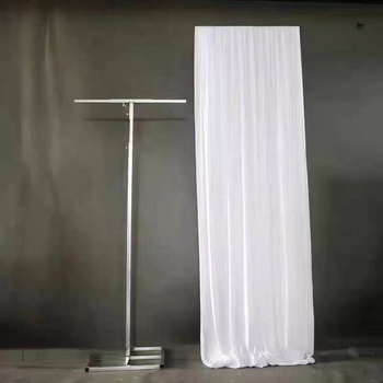 Stâlp telescopic din fier pentru fundal de nuntă cu perdea din plasă, suport în formă de T