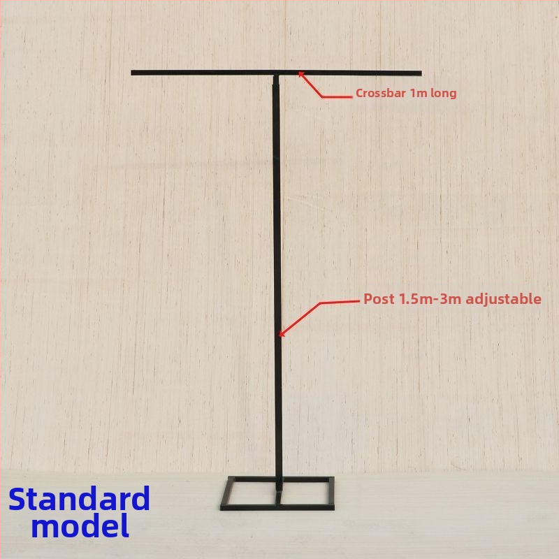 Železný teleskopický stĺp pozadia pre svadbu s gázy závesom, podstavec vo forme písmena T