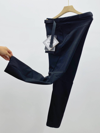 Pantaloni sport casual pentru bărbați, croială dreaptă, cu curea, talie medie, fermoar, amestec de nylon extensibil