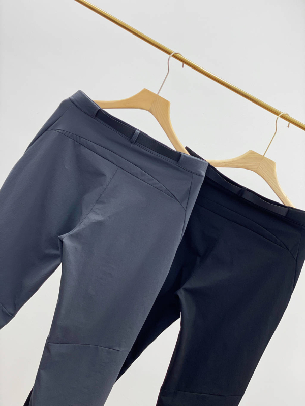 Pantaloni sport casual pentru bărbați, croială dreaptă, cu curea, talie medie, fermoar, amestec de nylon extensibil