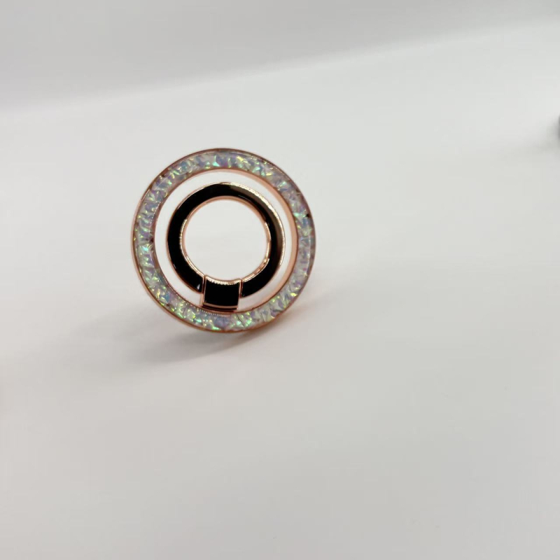 Suport magnetic pentru telefon cu inel pe spate rotativ, fără adeziv, suport de birou din aliaj metalic