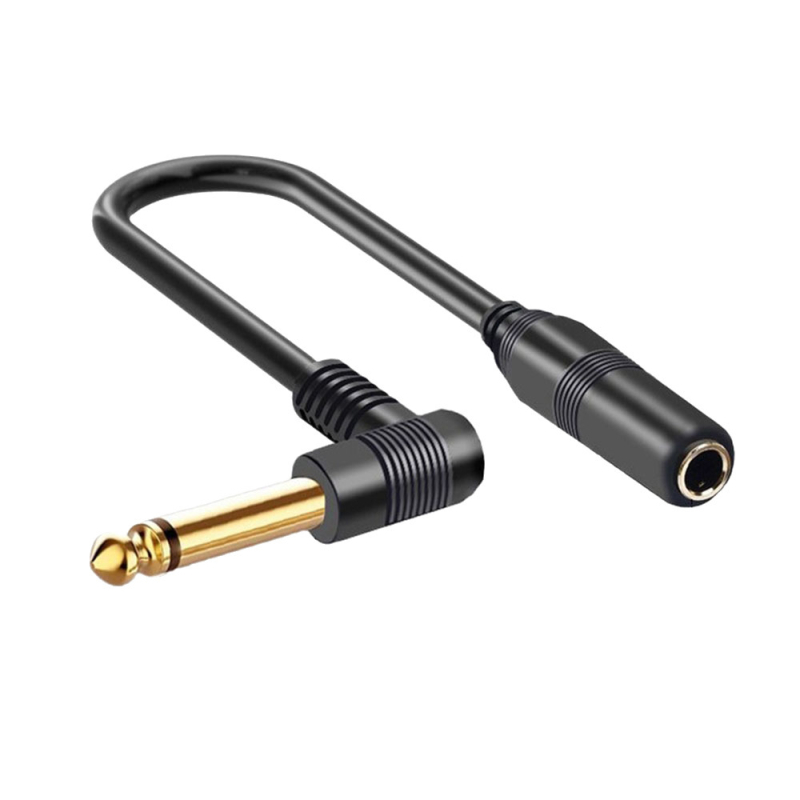 Kabl adaptor za mikrofon, kutni 6.3/6.35/6.5 mm mono priključak, zlatno-platinasto bakreno jezgro, bakreni vodic, CCC certificirano
