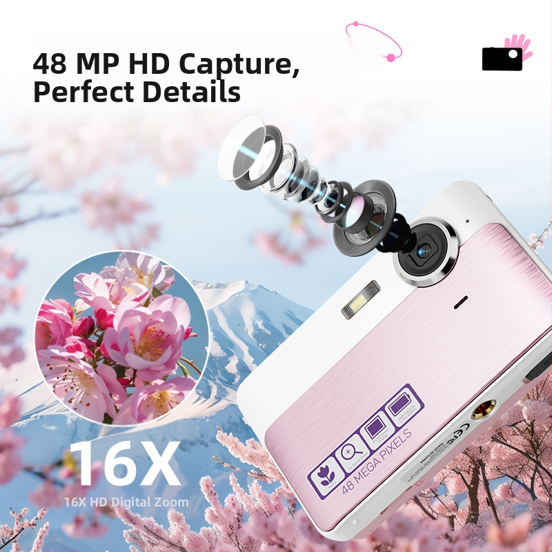 Amkov vstupná digitálna kamera (8 MP CMOS senzor, maximálne rozlíšenie 24 MP, 2,4-palcový LCD, 16x digitálny zoom, elektronická stabilizácia obrazu)