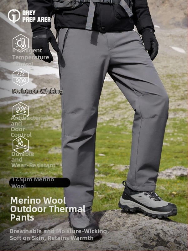 Gray Shell pánske turistické nohavice, polyester, jednofarebné, dlhé nohavice, vhodné pre zimu, jar a jeseň