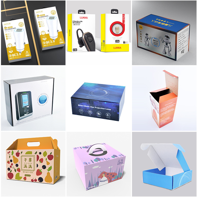Krabica na balenie elektronických výrobkov — prispôsobiteľná pre holiace strojčeky a Bluetooth slúchadlá; tlač loga k dispozícii; 250gsm biely kartón + vlnitý papier; povrchové úpravy: flokovanie, ofset, sieťotlač, reliéf, UV tlač, gravírovanie, horúce raz