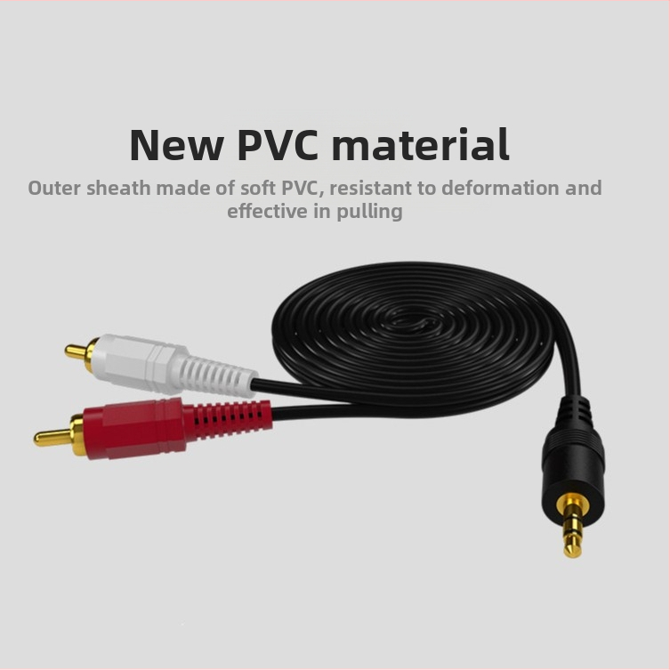 AV kabel 3,5 mm na dual RCA, zlatno obloženi priključci, jezgro od bakro-obaljene čelične žice, CCS certifikat