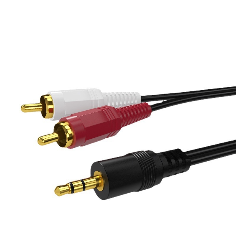 AV kabel 3,5 mm na dual RCA, zlatno obloženi priključci, jezgro od bakro-obaljene čelične žice, CCS certifikat